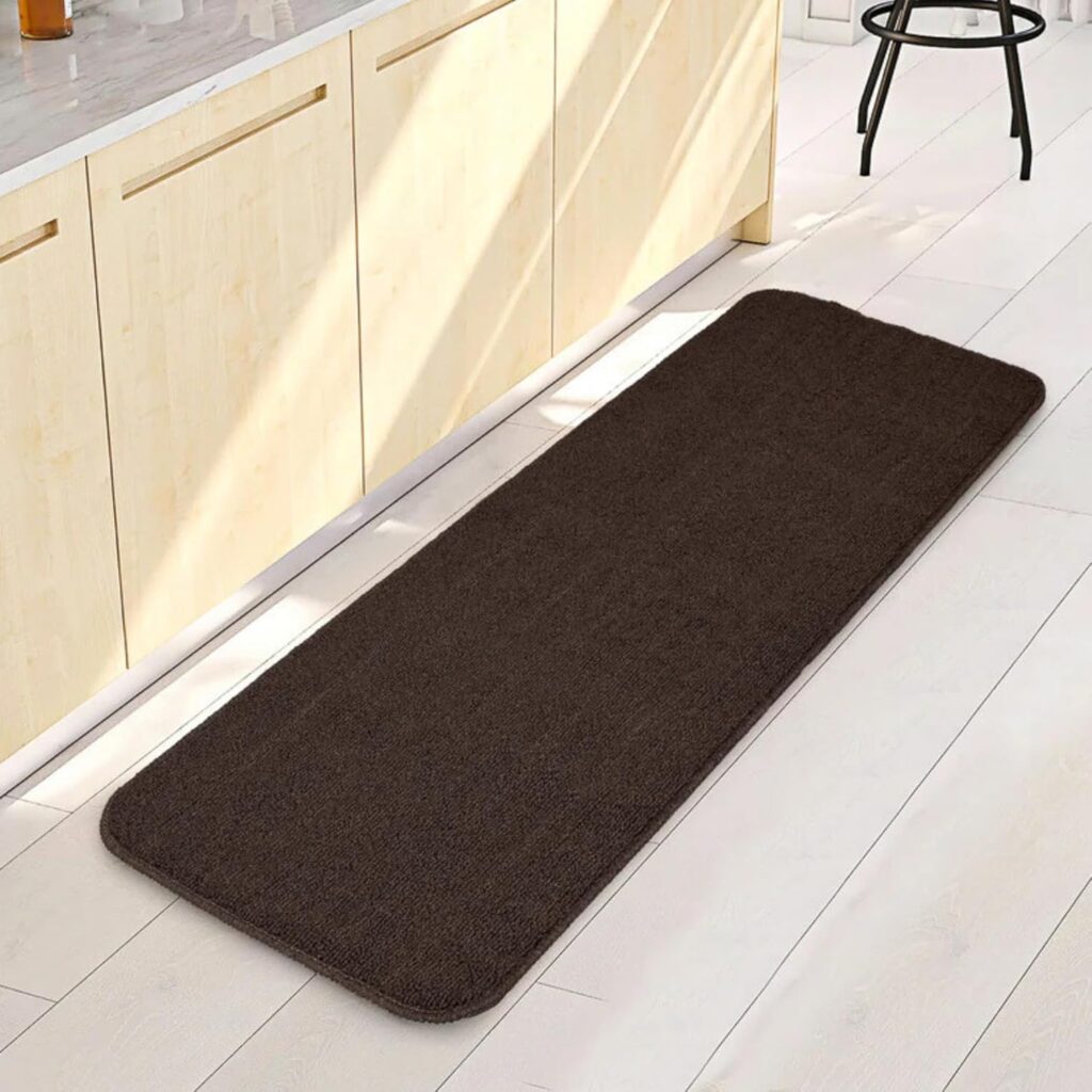 SARAL HOME Chocolate Brown Runner | Solid Mottled Hallway Rug | Cozy Bedside Carpet | Non Slip Kitchen Anti Skid Side Floor Mat | for Entryway Kitchen Bedroom High Traffic Areas|Brown 43×120 CM SARAL HOME Chocolate Brown Runner | Solid Mottled Hallway Rug | Cozy Bedside Carpet | Non Slip Kitchen Anti Skid Side Floor Mat | for Entryway Kitchen Bedroom High Traffic Areas|Brown 43×120 CM