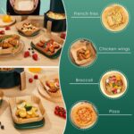 ZELKEY 100 PCS Air Fryer Paper Sheets, Disposable Paper Liner for Microwave, Oil-Proof Air Fryer Parchment Paper for Frying, Baking, Cooking, Roasting and Microwave (Square 8 INCH) - Image 5