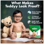 TEDDYY Easy Baby M Size Diaper Pant Style | 74 Count (Medium) | 7–12 kg (Pack of 1) | Long Protection Hours | Anti-Bacterial | Airy Breathable Fit | Rapid Soaker Channels with Wetness Indicator - Image 4