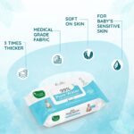 Mother Sparsh 99% Pure Water (Unscented) Baby Wipes with Lid I Natural Plant made cloth - Super thick Wet Wipes I 72 pcs/pack - Pack of 2 (Super Saver Pack) - Image 3