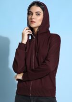Alan Jones Clothing Women's Solid Zipper Hooded Sweatshirt | Front Zip, Ribbed Hem, Lined Hood, Casual Winter Wear - Image 5