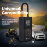 Portronics Vayu 3.0 tyre Inflator with 150 PSI Pressure, 4000 mAh Battery, Digital Display, Pressure Detection, Air Pump Compressor for Cars, Bikes, Bicycles & Balls(Black) - Image 4