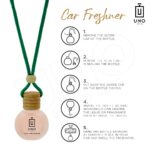 UNO AROMA Musk Car Air Freshener, 15ml, Long Lasting Hanging car perfume, Toxin-Free Oil in Glass Bottle with Wooden Diffuser, Car Accessories for fresh aroma, Last Upto-60 Days - Image 4