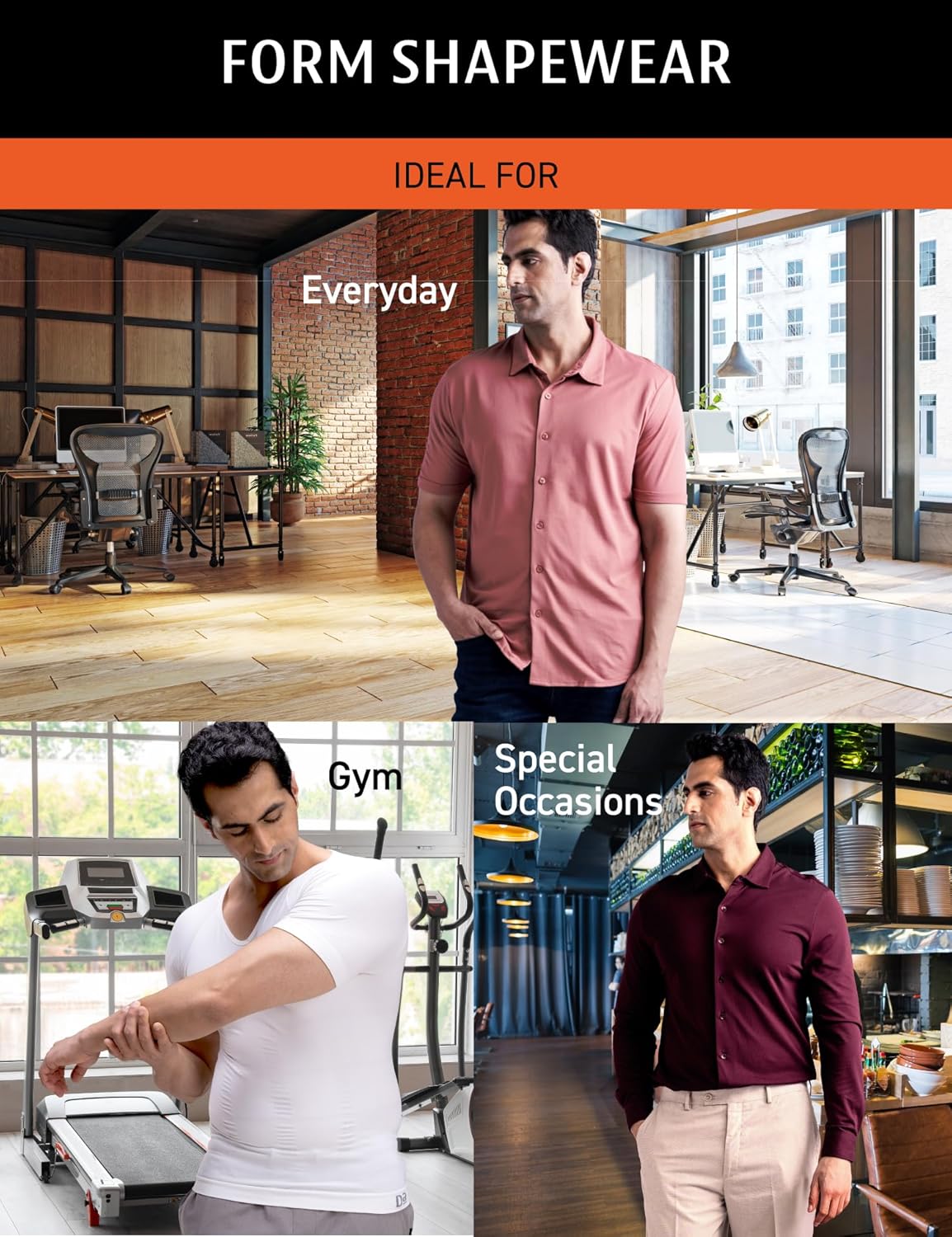 DAMENSCH Form Shapewear for Men, Comfortable and Stretchy Body Shaper for Man, Posture Correcting Tummy Tucker, Breathable Compression T Shirt, Ideal for Parties Shirt Tucker for Men Formal - Image 5