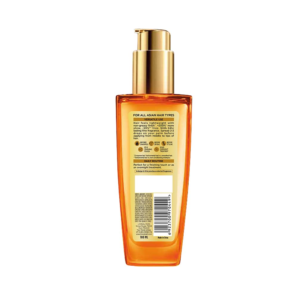 L'Oreal Paris Extraordinary Oil Hair Serum Powered by Floral Oils for All Hair Types, Volume- 100 ml, Makes hair frizz-free, stronger, shiny and provides UV and Heat Protection, Lightweight Formula - Image 9