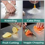 OrganizeMee Stainless Steel Chopping Board Large for Kitchen - Premium Cutting Board Vegetable and Fruit Cutter Chopper, Heavy-Duty Metal Chopping Board, Big Size Pad (36 cm X 25 cm) - Image 6