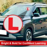 GLUN ® VinylReflective L Glass Sticker for Learning Drivers | Waterproof Car Board Sticker | Easily Removable, 15cm x 15cm, 2-Pack - Image 4