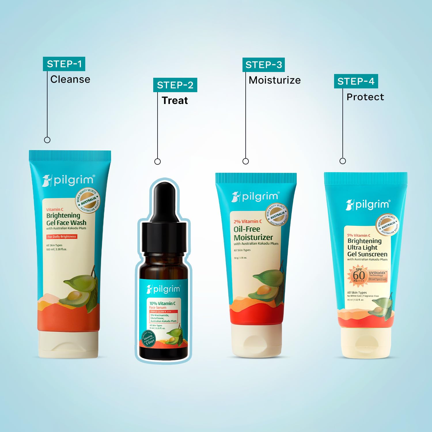 Pilgrim 10% Vitamin C Face Serum For Daily Brightness 10 ml | Face serum for glowing skin | Reduces Dark Spots & Evens Skin Tone | Fragrance Free | For Men and Women | All Skin Types | - Image 8