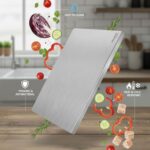 Herrlich Homes 304 Stainless Steel Chopping Board with Lip for Kitchen | Free Rollin Pin | for Cutting Vegetables, Meat,Fish,Fruits | Medium | 42 x 32 cm - Image 5