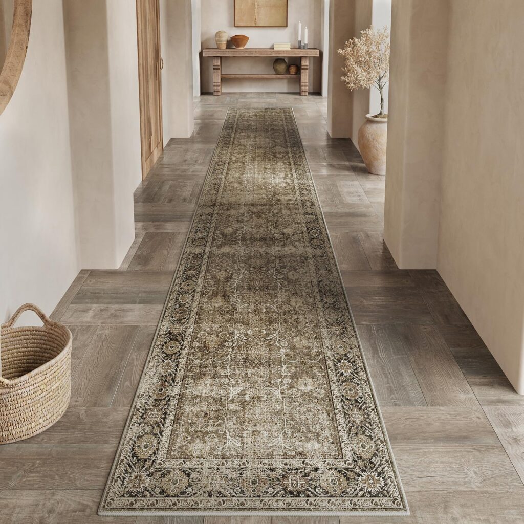 Brown Runner Rug 3×12 Vintage Area Carpet Hallway Long Indoor Kitchen Washable Living Room Low Pile Traditional Distressed Retro Accent Throw Rug Non Slip Laundry Bathroom Office Dining Room Brown Runner Rug 3×12 Vintage Area Carpet Hallway Long Indoor Kitchen Washable Living Room Low Pile Traditional Distressed Retro Accent Throw Rug Non Slip Laundry Bathroom Office Dining Room