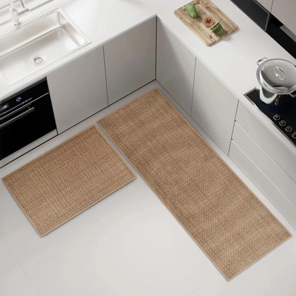 URbazaar Kitchen Rugs and Mats, 2 PCS Non-Skid Washable Natural Rubber Kitchen Mats for Floor Runner Rugs Set for Kitchen Floor Front of Sink, Hallway, Laundry Room 180cm*44cm+75cm*44cm URbazaar Kitchen Rugs and Mats, 2 PCS Non-Skid Washable Natural Rubber Kitchen Mats for Floor Runner Rugs Set for Kitchen Floor Front of Sink, Hallway, Laundry Room 180cm*44cm+75cm*44cm