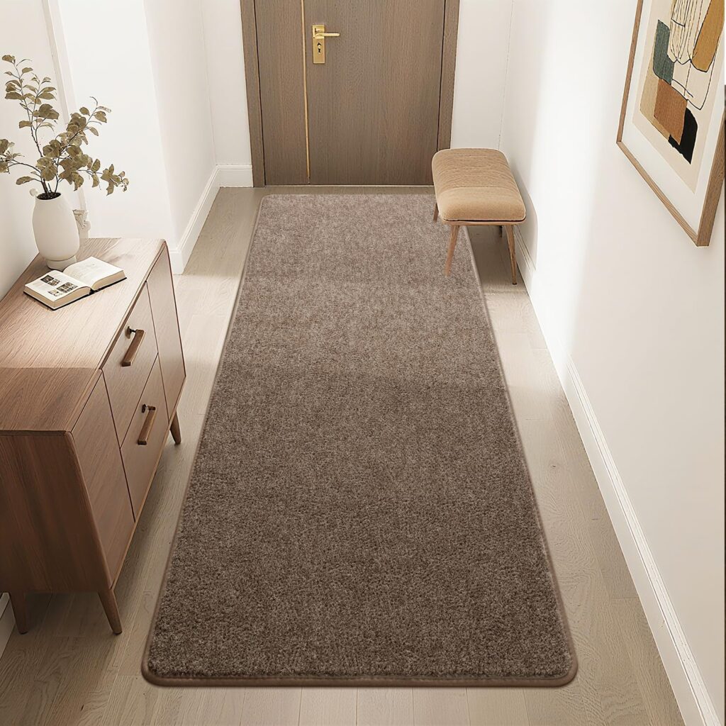 HQAYW 2×6 Soft Runner Rug for Hallways, Thickened Memory Foam Small Throw Bedside Rugs for Bedroom Living Room, Indoor Low Pile Washable Non Slip Carpet for Teens Kids Nursery Dorm Decor, Brown HQAYW 2×6 Soft Runner Rug for Hallways, Thickened Memory Foam Small Throw Bedside Rugs for Bedroom Living Room, Indoor Low Pile Washable Non Slip Carpet for Teens Kids Nursery Dorm Decor, Brown