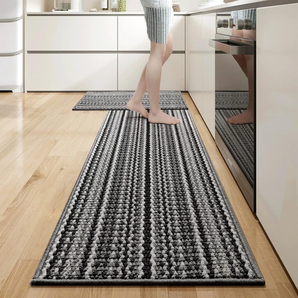 ORCHID M® 2PCS Rug and Mat for Floor-Kitchen Runner Rug Non Slip Washable Kitchen Mat-Absorbent Kitchen Floor Mat for Front Sink, Laundry Room, Hallway, Home(Grey, 43x70cm & 43x120cm) ORCHID M® 2PCS Rug and Mat for Floor-Kitchen Runner Rug Non Slip Washable Kitchen Mat-Absorbent Kitchen Floor Mat for Front Sink, Laundry Room, Hallway, Home(Grey, 43x70cm & 43x120cm)