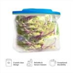 Amazon Basics - Multipurpose Zip Lock Storage Bags | 45 Count | Small | 21.3 x 18 cm | Reusable and Reclosable with Double Zipper | Material Plastic | Leak- Proof | Food Grade | Microwave Safe - Image 2