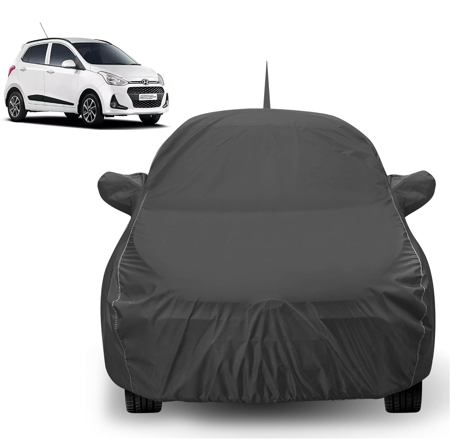 Auto Hub Car Cover Compatible with Hyundai Grand I10 with *