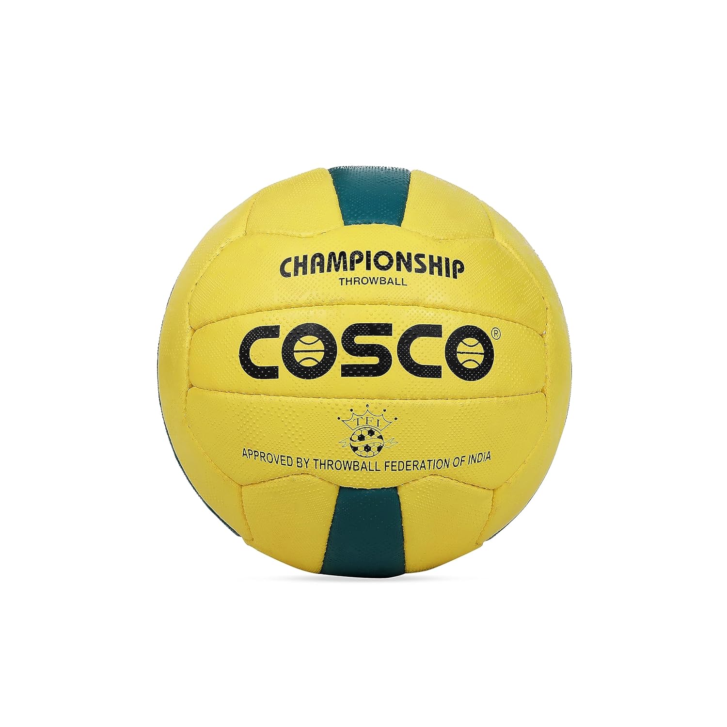 Cosco 17007 Rubber Throw Ball, Size 5 (Yellow & Green) *