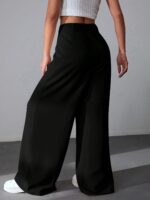 GRECIILOOKS Women High Rise High Waist Trousers Flared Korean Style Formal Pants| Elegant Workwear for Office, College & Events (Combo Pack of 2) - Image 2