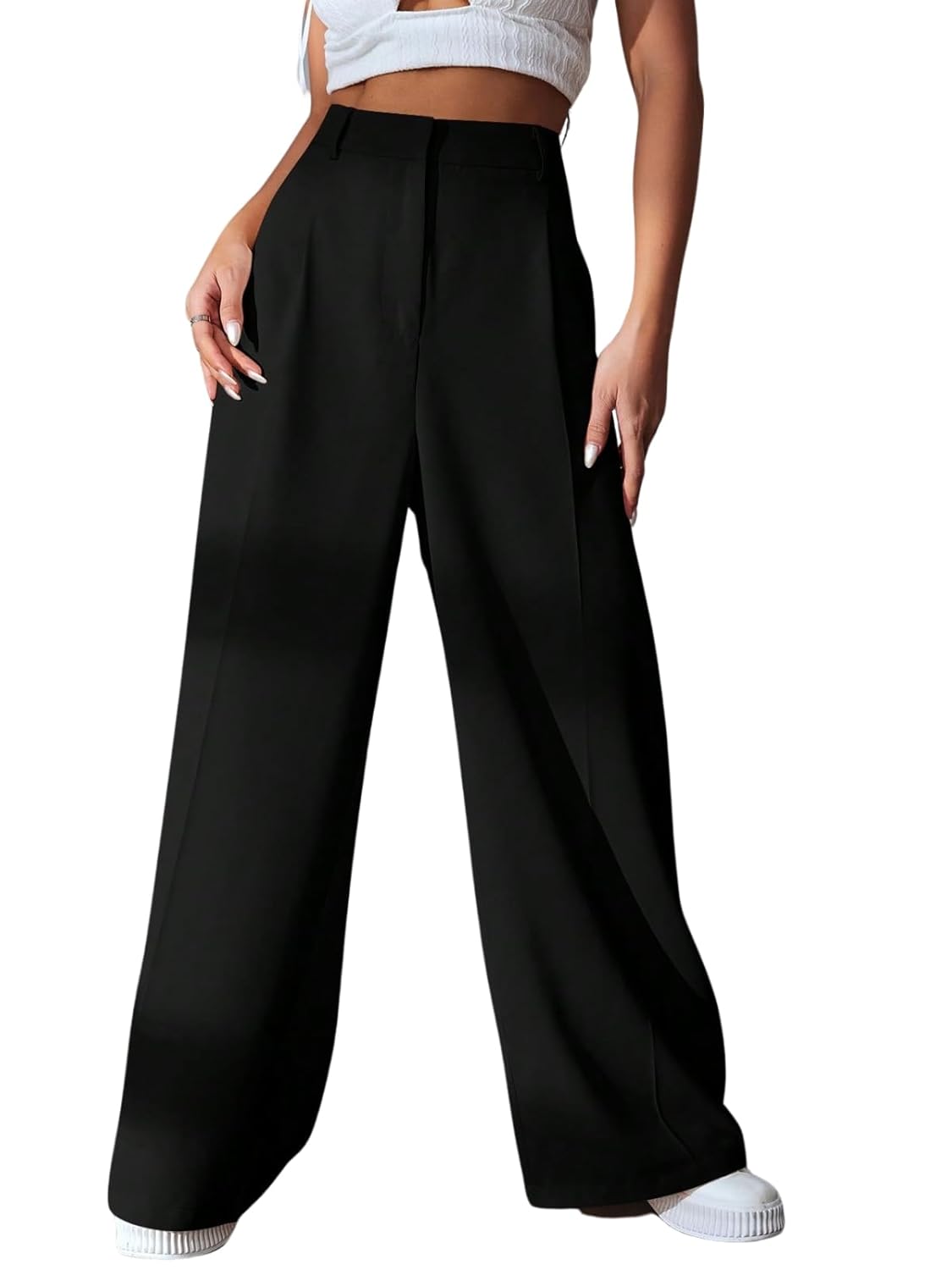 GRECIILOOKS Women High Rise High Waist Trousers Flared Korean Style *