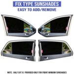 KINGSWAY Accessories Car Sun Shade Z-Black Non Magnetic Fix Type Curtains Only Compatible with Mahindra XUV 700 Year 2021 Onwards All Model, Only Half Cut in Front Window, Car Curtains, Pack of 6 Pcs - Image 2