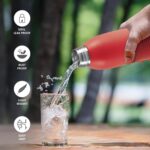 MILTON Climb 1100 Stainless Steel Sipper Water Bottle 1150 ml, Single Walled, ISI Certified I Leak Proof Lid, Rust Proof I For School, Office, Gym I Red - Image 2