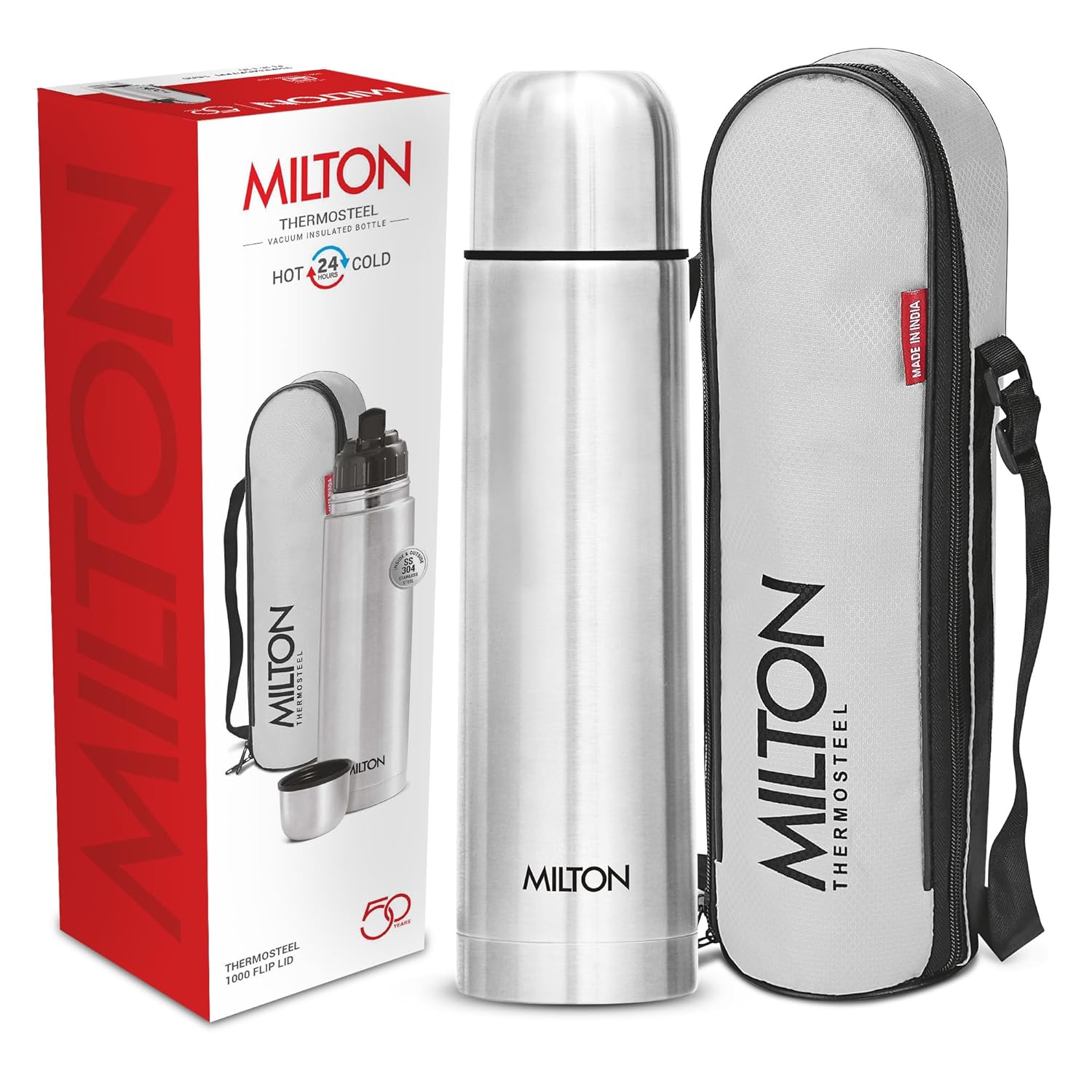 Milton Flip Lid 1000 Thermosteel Water Bottle 1 LTR, 24 *