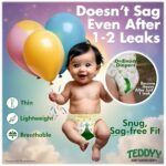TEDDYY Easy Baby M Size Diaper Pant Style | 74 Count (Medium) | 7–12 kg (Pack of 1) | Long Protection Hours | Anti-Bacterial | Airy Breathable Fit | Rapid Soaker Channels with Wetness Indicator - Image 2