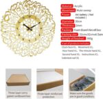 Ramadan Decorations Metal Islamic Silent Clock, Arabic Calligraphy Eid Wall Decorations, Modern Muslim Quran Wall Art Housewarming Gift (A) - Image 4