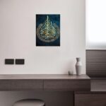 Islamic Wall Art Arabic Calligraphy Posters Muslim Quran Painting Canvas Print Ayatul Kursi Pictures Religious Artwork for Home Living Room Bedroom Office Wall Decor (12"x18" (30x45cm), Framed) - Image 3