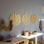 iwa concept Set of 3 Ayatul Kursi, Surah Al Falaq, Surah An Nas Islamic Metal Wall Art, Quran Wall Art, Arabic Calligraphy, Pray Room Decorations (M, Gold) - Image 7