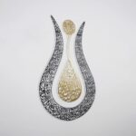 EMAAZZ LLC Ayatul Kursi Tulip-Shaped Shiny Acrylic Islamic Wall Art | 3D Arabic Calligraphy Home Decor, Quran Verse Wall Hanging, Muslim Gift, Durable Mirror Finish (In Gold | Out Black) - Image 4