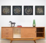 DJSYLIFE Islamic Art Wall Decor Arabic Calligraphy Art Decorative Black Muslim Paintings Prints Religious Quran Artwork Decorations 12" W x 12" H 4 Pieces - Image 4