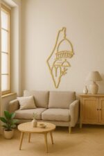 Palestine Map & Al Aqsa Mosque Wall Art - Islamic Calligraphy Canvas Decor (60x30 cm) | Modern Muslim Home Décor | Arabic Wall Art for Living Room (Golden) - Image 4
