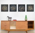 ARS® Islamic canvas Art Wall Decor Arabic Calligraphy Art Decorative Black Muslim Paintings Prints Religious Quran Artwork Decorations 12x12 inch 4 Pcs - Image 4
