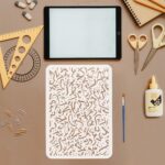 FINGERINSPIRE Arabic Alphabet Painting Stencil with 1Pc Plastic Paint Brush 8.3x11.7inch Reusable Islamic Alphabet Calligraphy Stencil Arabic Alphabet Words Patterns Stencil for Home Wall Decor - Image 3