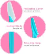 21 Pcs Eyebrow Razor Multipurpose Face Razors Eyebrow Trimmer Exfoliating Dermaplaning Tool Facial Shaver Eyebrow Shaper with Protective Cover for Women Men Use - Image 3