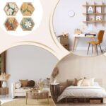 Boho Farmhouse Wooden Wall Decor Set, 4 Pieces Rustic Geometric Wall Art for Living Room, Bedroom, Entryway, Modern Wood Hanging Ornaments with Natural Finish(9.8 Inches) - Image 3