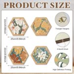 Boho Farmhouse Wooden Wall Decor Set, 4 Pieces Rustic Geometric Wall Art for Living Room, Bedroom, Entryway, Modern Wood Hanging Ornaments with Natural Finish(9.8 Inches) - Image 7