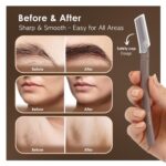 Biodegradable Wheat Straw Disposable Razors for Women – 12 Pack, Single-Color, Safety Cap – Facial & Eyebrow Razors for Unwanted Hair, Beauty Tools & Accessories(Brown) - Image 3