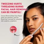 Sirona Blink & Glow Dermaplaning Razor for Women | Eyebrow Face Razor for Peach Fuzz & Precision Touch-Ups | Eyebrow & Facial Razor with Safety Cover - Pack of 3 - Image 2