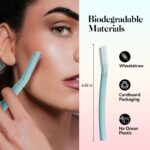 Dermaplane Razor for Women, 6 pcs Eyebrow Razors for Women face, Eyebrow Trimmer with Protective Silicone Cover, Facial Hair Removal Shaver, Wheat Straw Dermaplaning and Skin Care Tool - Image 4