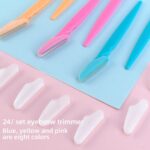 24 Pack of Eyebrow Razor for Women Face Razors Eyebrow Trimmer Dermaplaning Tool Facial Razor with Safety Cover Multipurpose Exfoliating Dermaplaning Hair Trimmer Shaper Shaver with Precision for Men - Image 4