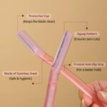 Carmesi Facial Razor for Women | Painless & Precision Face Hair Removal | for Peach Fuzz, Eyebrow, Chin & Upper Lip | Gentle Exfoliation & Smoother Skin | (3 Count) - Image 3