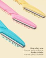 Dermaplane Razor, 60 Pcs Face Razors for Women and Men, Multipurpose Eyebrow Razor, Dermaplaning Tool for Face by MoHern， Multi-Color - Image 3