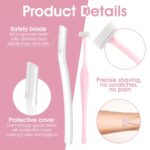 6pcs Eyebrow Razors for Women, Multipurpose Trimmers Set Precision Facial T Shape Shaver Hair Removal Tools Portable Face Exfoliating Dermaplaning Kit with Protective Cover Peach Fuzz - Image 4