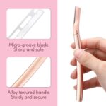 Eyebrow Razor for Women with 12 Refill Blades, Face Razors for Women Dermaplaning, Face Dermaplaning Tool with Dust Cover, for Eyebrows, Facial Hair, Peach Fuzz And Dead Skin Cells - Image 6
