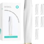 Sonic Dermaplaning Tool for Face - Rechargeable Dermaplane Razor with 6 Refill Dermablades, Facial Hair & Peach Fuzz Remover for Women (White)