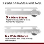 ZOMCHI Eyebrow Razor and Face Razor for Women and Men, Reusable Metal Handle with 11 Refill Blades, Dermaplane Razor with Protective Silicone Cap, Eyebrow Hair Trimmer - Polished Silver - Image 3