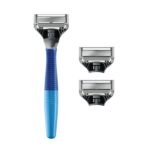 Harry's Original Shaving Kit for Men - Razor Handle and 3 Razor Blade Refill Cartridges - German Engineered - Ocean Blue - Image 2