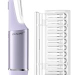 Dermaplane Razor for Women Face, Dermaplaning Tool for Face, Sonic Exfoliation & Peach Fuzz-Hair Removal System with 10 Dermaplaning Blades, Twilight Purple