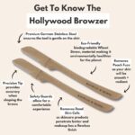 Hollywood Browzer Hair Removal and Dermaplaner Duo - Peach Fuzz and Eyebrow Razor for Women - Eyebrow Grooming Kit - Gold - 2 pc - Image 2
